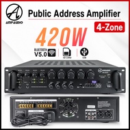 AmpAudio 420W Public Address Power Amplifier 4 Zone 70V 100V PA System 2U Rackmount