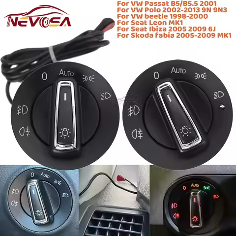 Auto Headlight Control Switch Sensor For VW Passat B5/B5.5 Polo 9N/9N3 Beetle Audi A4 B6 Skoda Fabia