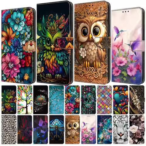 Xperia 1 V 5III Wallet Funda on for Sony Xperia 10 V 5 IV 1V 10II 10 III Lite 1IV 3D Flower Painted 
