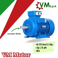 “VM” มอเตอร์หน้าแปลน 0.75kw/1Hp 2p  3เฟส 380V  (B3)
