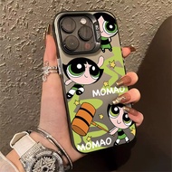 Cartoon Green Flying Female Police Officer Pattern Phone Case Compatible for IPhone 11 12 13 Pro Max 14 15 7 8 Plus SE 2020 XR X/XS Max Silicone Case Anti Drop Metal Button