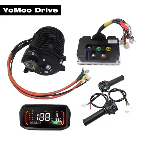 QS138 70H V3 3000W 100KMH Mid-Drive PMSM Motor With Fardriver ND72450 Controller, N7 Display, T08 Th