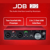 JDB 2i2 USB Audio Interface Sound Card 2-in, 2-out