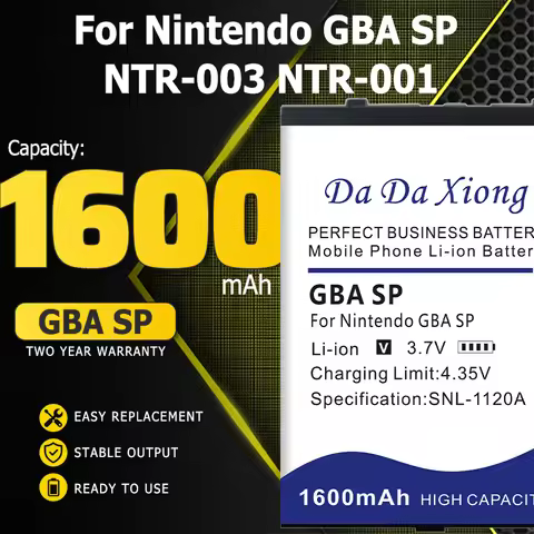 DaDaXiong 1600mAh Top Battery for Nintendo GBA SP/Gameboy Advance GBA SP/Game Boy Advance SP (GBA)/G