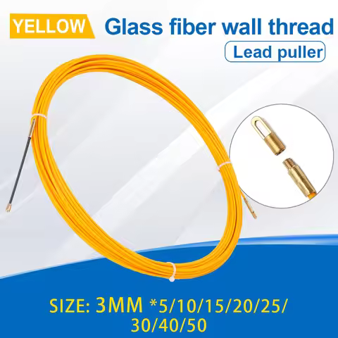 5/10/15/20/25/30M 3mm Cable Puller Fish Tape Yellow Cable Fiberglass Fish Tape Reel Puller Fiberglas