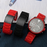Silicone Stainless Steel Watchband for Diesel Watch Strap DZ7396 DZ7370 DZ4289 DZ7070 DZ7395 Men Rub