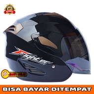 helm / gm / helm gm fighter black doft termurah