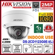 HIK HIKVISION DS-2CD1123G0E-I 2.0MP POE Power Over Ethernet IP 2MP 1080P FULL HD Dome Indoor Network