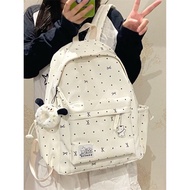 Schoolbag Female Junior High School Girl Atmosphere Polka Dot Feel Polka Dot Bow All-Match High Back