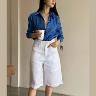 PLOWBRANDS - Urban breeze short ผ้าลินิน *เลือกไซส์เผื่อแน่น1ไซส์ กางเกงขาสั้น S-2XL Effortless ele