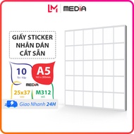 Miếng Dán Giấy A5 Media M312 (25x37) Xấp 10 Tờ Giấy Dán Sticker In Tem Nhãn Dán Decal Tomy A5