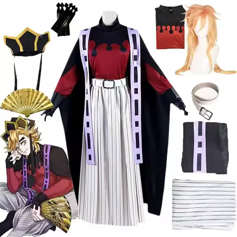 Anime Demon Slayer Douma Cosplay Costume Wig Fan Kimetsu No Yaiba Douma Cosplay Kimono Outfit Hallow