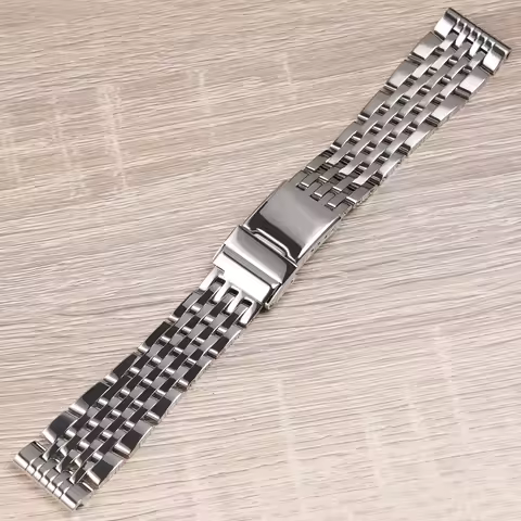 For Breitling new straight end link 22 24mm Polished Silver Solid Stainless Steel Watchband Navitime