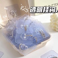 【一周内2200+人拼单】免打孔挂钩超强力自粘挂壁式墙上无痕厨房卫生间浴室通用透明粘钩2200+people in one week, no need to make a single order20