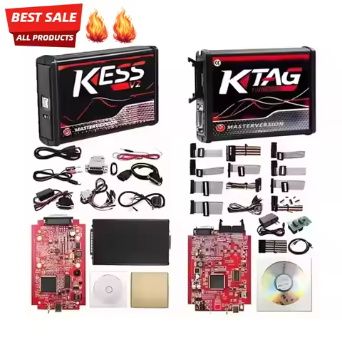 Online Unlimited KESS 2.80 EU Red V5.017 KTAG V7.020 4 LED 2.25 OBD2 Car ECU Chip Tuning 5.017 K-tag