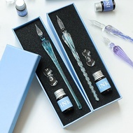 ✨Taoyuan Shipment✨Macaron Glass Pen Set Signature Pen Students Dip Pen Glass Dip Pen Stationery Gift