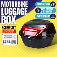 Helmet box Motorcycle top box Kotak bagasi topi keledar motor belakang Secure key lock Reflective st