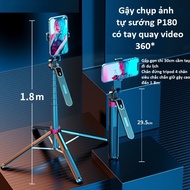 Selfie Stick P180/P185 1.8m high With Led Light 360 Degree Rotating Video Hand 4 Super Sturdy Stands