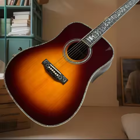 41 Inch D45 Series Picea Asperata Body Dark Wood Neck Solid Top Acoustic Guitar Free Shipping Profes