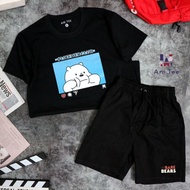 [HOT] Combo COTTON T-SHIRT + WE BARE BEARS INSTAGRAM 3 BEARS SHORTS super quality