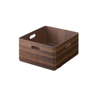 【KING JIM】KIINI 木質風格折疊收納箱  M 深棕