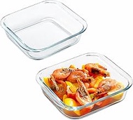 0.8 L Glass Casserole Dish Small Square Baking Mould Made of Borosilicate Glass Heat Resistant up to