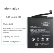 Baterai Tanam Hp Xiaomi Redmi Note 4 BN41 dan lem Perekat batu Batre Battery Batrai