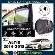 Toyota Altis 2014-2018 Fit Magnetic Sunshade [4 PCS] Accessories Automotive