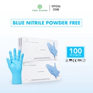 FAZZ GLOVES - Nitrile Powder Free Glove, Blue (100Pcs/Box) - Dental, Aesthetic Beauty, Laboratory and Medical