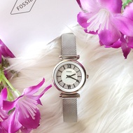 Fossil ES4837 Carlie Mini Three-Hand Watch with Glitz Pave Crystals Dial in Silver Stainless Steel M