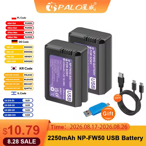 NP-FW50 NP FW50 Type-C USB Battery for Sony ZV-E10 A6000 A6400 A6300 A6500 A7 A7II A7RII A7SII A7S A