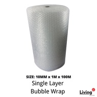 Single Layer Bubble Wrap / Bubble Roll 10mm x 1m x 100m Bubble Wrap Single/Double Layer 1m x 100m / 