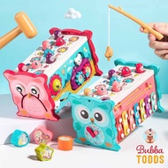 🧸Ready Stock🧸 8in1 Owl Whack A Mole | Clock Fishing Xylophone Toy