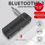 T66 Bluetooth 5.3 Car Receiver Adapter with 3.5mm AUX for Hands-Free Wireless Audio Penerima Kereta 