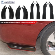 EAZYLIVING Pair Car Rear Bumper Corner Guards Sports Lip Spoiler for Sedans 3D Airflow Rear Valance 