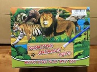【日本 正版 景品】兒童 彩繪 動物 玩具 遊戲 禮盒 DIY 玩具組 附大型遊戲墊