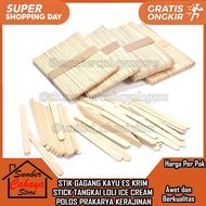 STICK STIK ICE CREAM STIK KAYU ES KRIM POLOS GAGANG TANGKAI LOLI LOLY LOLLY POP KERAJINAN TANGAN PRA