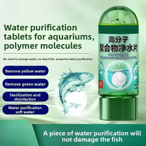Aquarium Water Purification Tablet Freshwater Aquarium Ammonia Detoxifier Algae Remover Suitable For