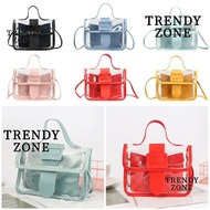 TRENDYZONE Messager Bag Small PVC Transparent Jelly Candy Color Crossbody Handbag