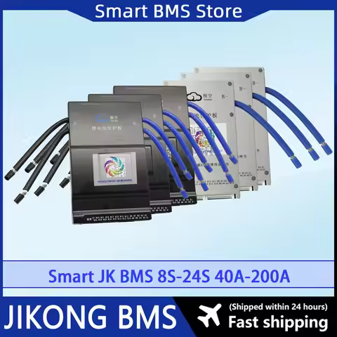 8s 10s 13s 16s 17s 20s 24s Jikong 24v 36v 48v 72v 200a 2A Ant Jbd Smart BMS Lifepo4 For 50ah 60a 186