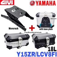 GIVI Monorack Yamaha Y15ZR LC135 V8 FI Top Box Aluminium 18L 18 Liter with Base Plate Motorcycle Kot