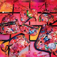 日本 LeSportsac X 蜷川實花 mika ninagawa 紅色日系鮮艷花卉圖案尼龍布系列 手袋