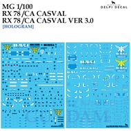 WATER DECAL [DELPI] 10 MG RX-78/CA CASVAL VER 3.0/RX-78/CA 1/100 10N 10H 10A 10B