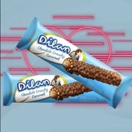 dilan wafer coklat crunchy caramel rolls - 3 x 24 gr (eceran)