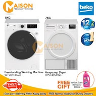 [Sales] [Combo] Beko Inverter Front Load Washer 8KG WTV8744X0A + Beko Inverter Heatpump Dryer 7kg DPS7405XW3