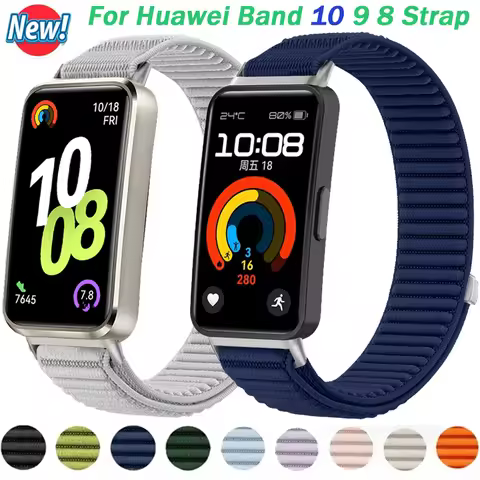 Wave Nylon Braided Loop Band for Huawei Band 10 9 8 Original Strap Sports Comfortable Bracelet for H