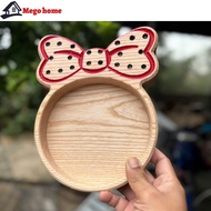 MegoHome Bow-Shaped Decorative Wooden Tray – Ash Wood & High Quality Walnut – Decoration, Meaningful