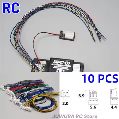 10 PCS RC 40cm LED Lighting Unit PH2.0 Expand Wire Cables for Tamiya 1/14 RC MFC-03 MFC-01 Unit Expa