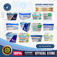 Disposable Syringe 1cc, 3cc, 5cc, 10cc Cardinal Care, Terumo, Indoplas, Sure-Guard, sold per BOX