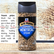 Gia vị bò nướng McCormick Grill Mates Montreal Steak Spicy Smoky Reduced Sodium – Xuất xứ Mỹ